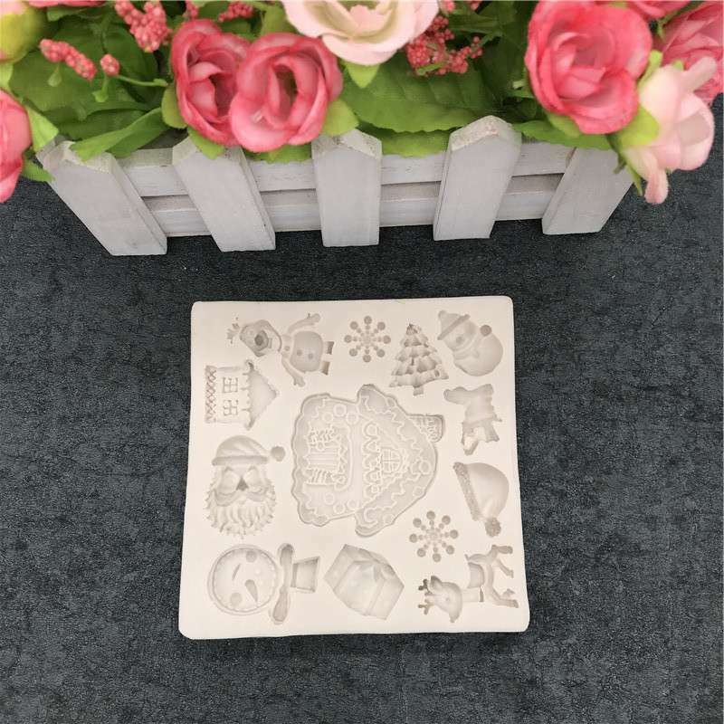 Fondant Baking Christmas Silicone Chocolate Decor Mold Cake Mould Snow Tree Deer gallery