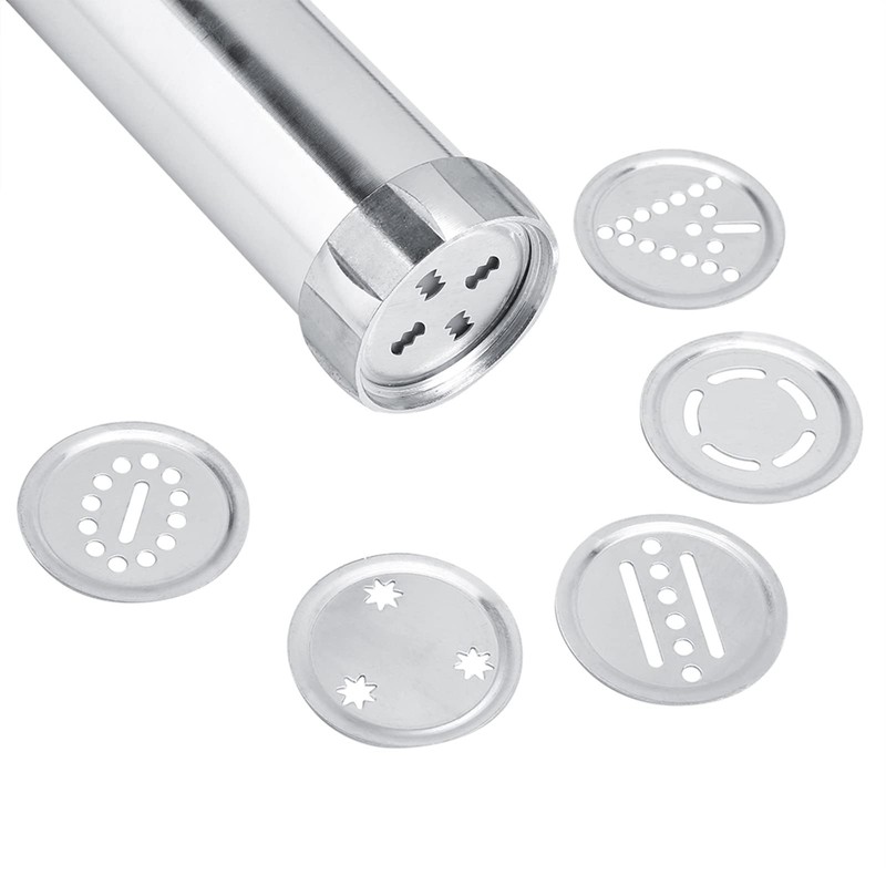 Cookie Press Kit, Stainless Steel Biscuit Machine with 20 for Home Baking and…