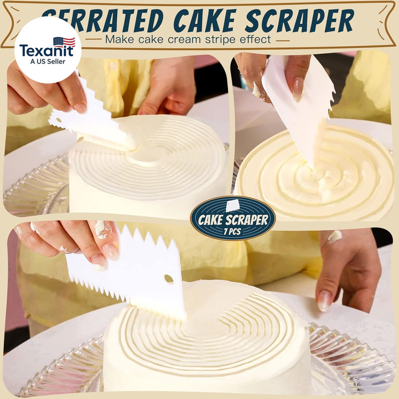 Cake Scraper Cake Smoother, 7 Pcs Dough Scraper Bowl Scraper Cake Cutter Cake Sp gallery