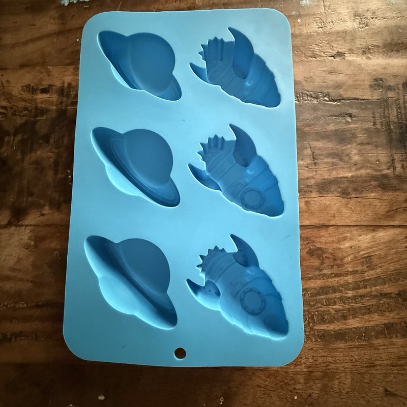 Silicone Rocket Ship and Planets Space Mold for Baking Chocolate Ice Wax Candies