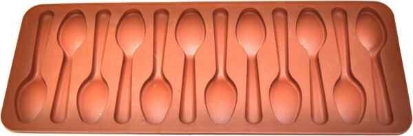 Silicone Chocolate Spoon Mold 12 Spaces @ 4 1/8″ Long Candy Making Craft Supply