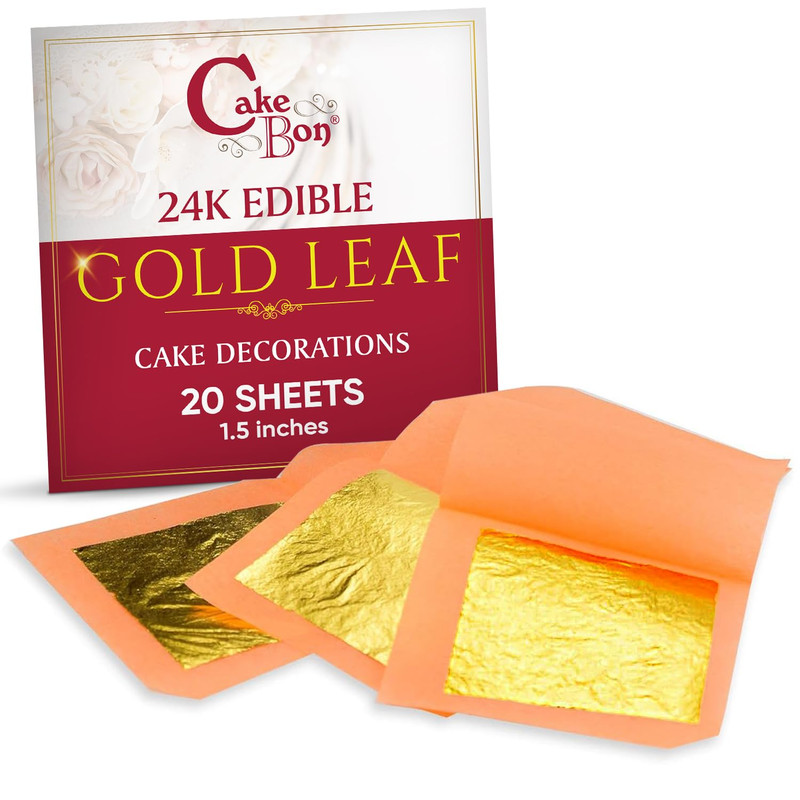 Edible Gold Leaf 24K by – Cake Decorations, Loose Gold Leaf Sheets