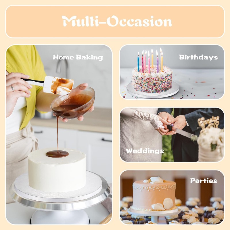 12 PCS 14 Inch White Round Cake Drums 1/2 Inch Thick Smooth Edge Board gallery