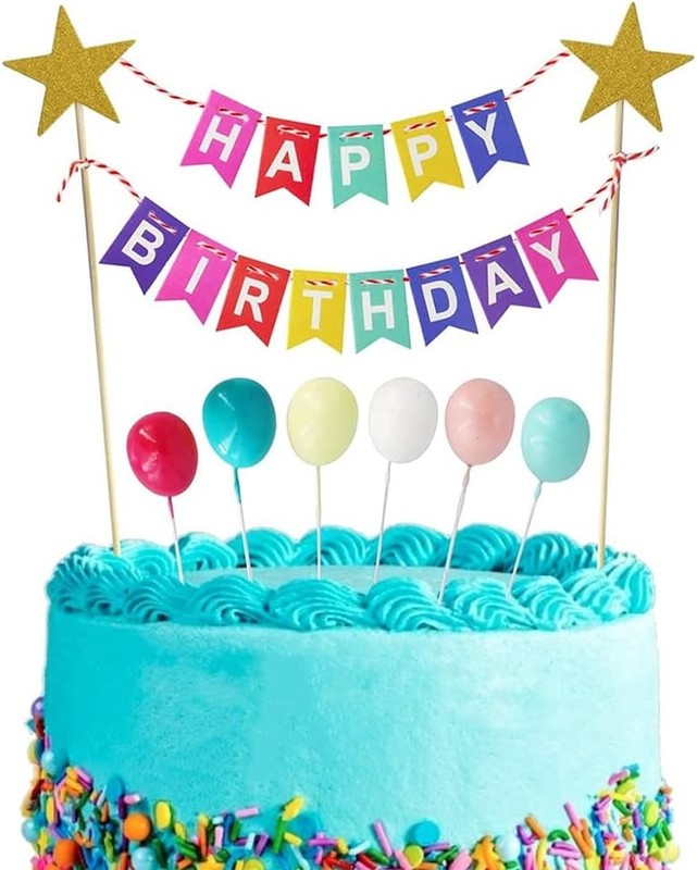 15pcs Cake Topper Birthday Set Happy Birthday Banner Handmade Cupcake Topper gallery