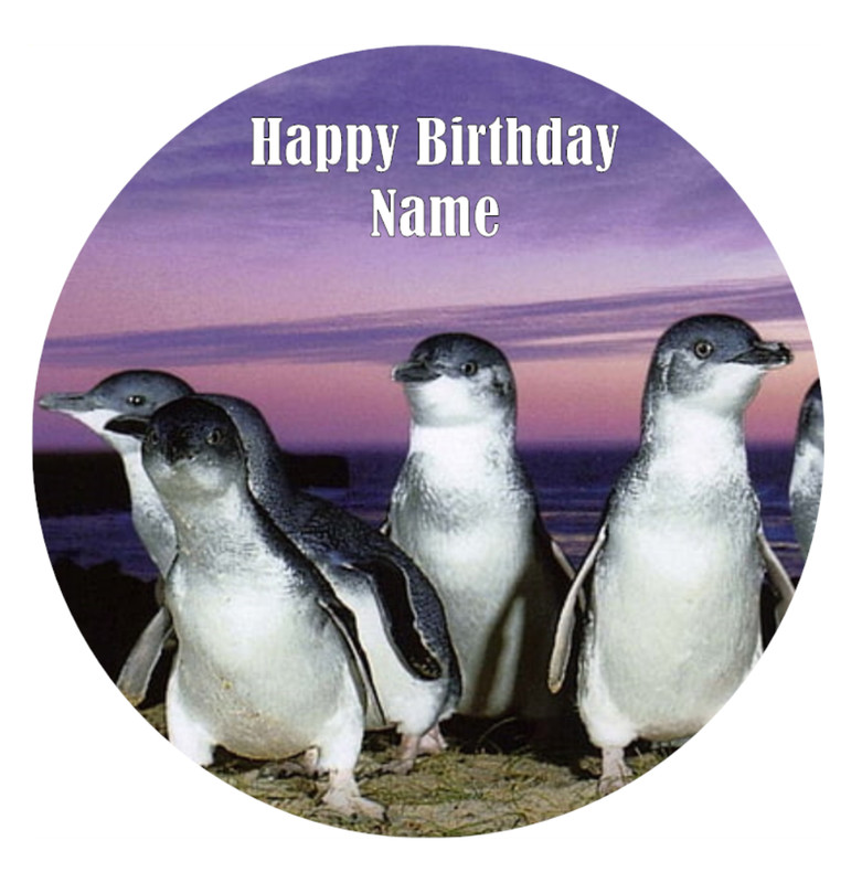 Penguin Cake Topper Edible Icing Birthday Cake Sea Animal Decorations (3 Sizes) gallery
