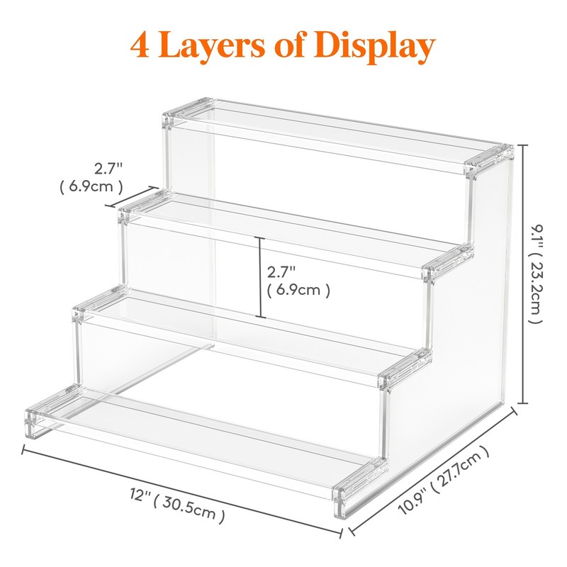 Lifewit 4 Tier Clear Cupcake Stand, 12 Inch Display Shelf , 2-Pack gallery