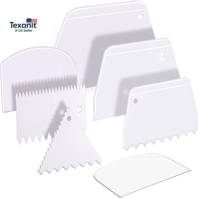 Cake Scraper Cake Smoother, 7 Pcs Dough Scraper Bowl Scraper Cake Cutter Cake Sp gallery