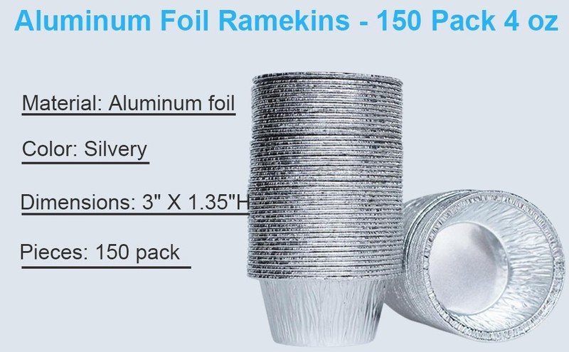 150 Pack Aluminum Foil Ramekins 4 oz Disposable Foil Ramekins Foil Baking Cups gallery