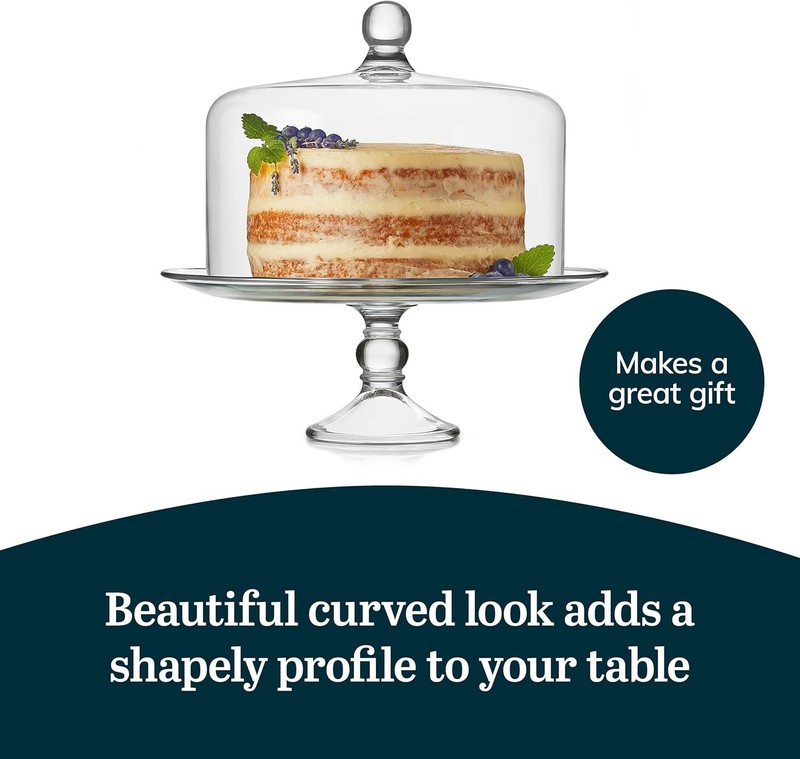 Selene Glass Cake Stand with Dome Set gallery