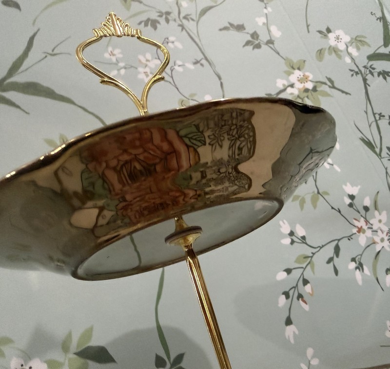 3 Tier Ceramic Vintage Cake Stand with Beautiful Classic Rose Pattern, Food Rack gallery