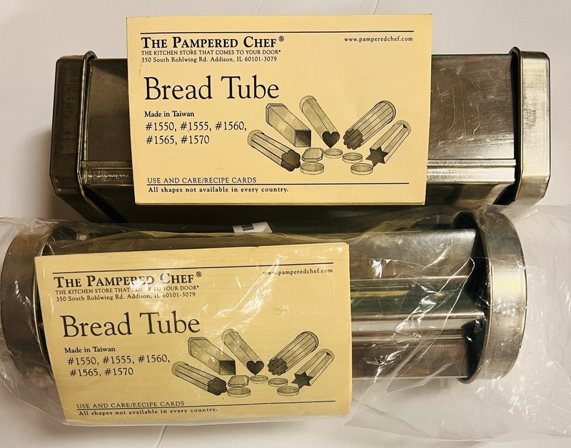 The Pampered Chef Valtrompia Bread Tube Star #1570 & Square #1555 Shapes (b)
