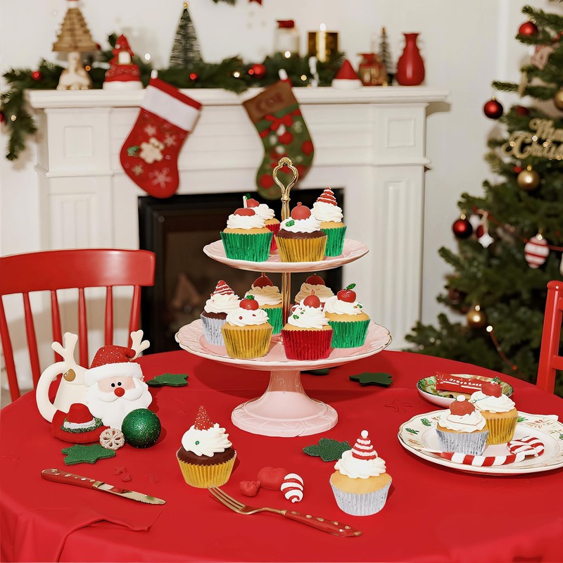 100PCS Wedding Cupcake Liners Red Green Gold Silver Foil Baking Cups Standard... gallery