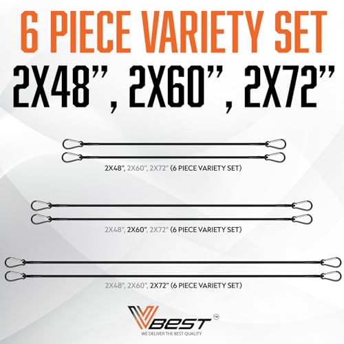 Strong Black Bungee Cords - Heavy Duty Outdoor - UV & Weather Resistant - 6 Pack gallery