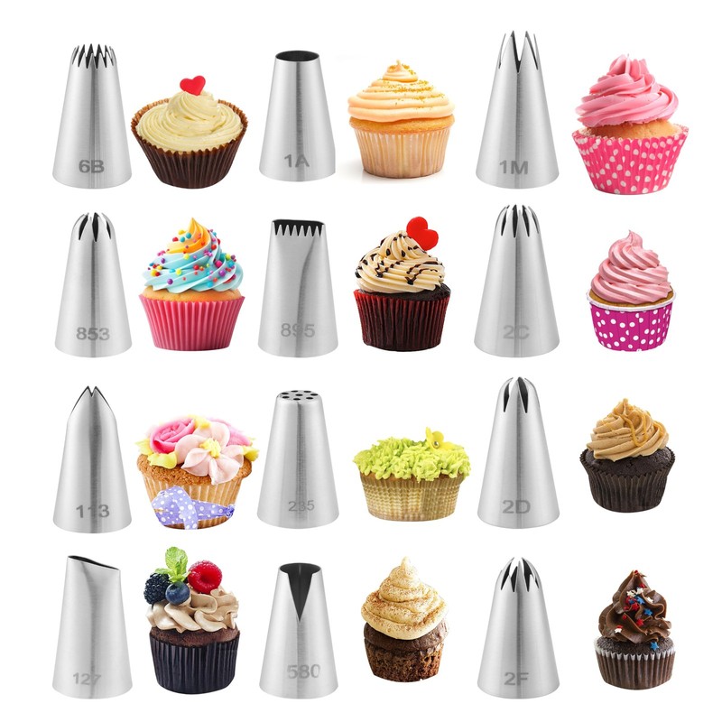 Large Piping Tips Set Premium Stainless Steel Cake Decorating Nozzles