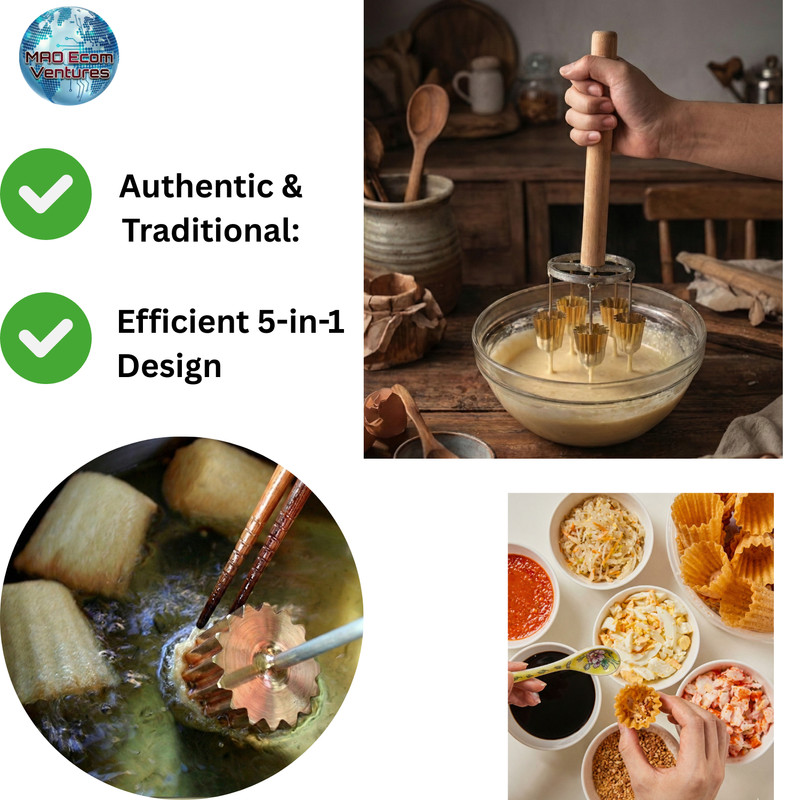 5 in 1 Pie Tee Brass Mold Top Hat Patty Shell Croustade Nyonya Tart Maker EID gallery
