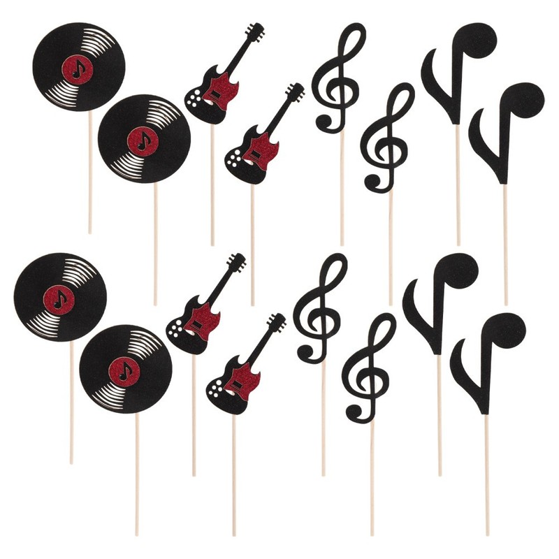 24 Pcs Birthday Cupcake Toppers Music Notes Baby Shower Decoration gallery
