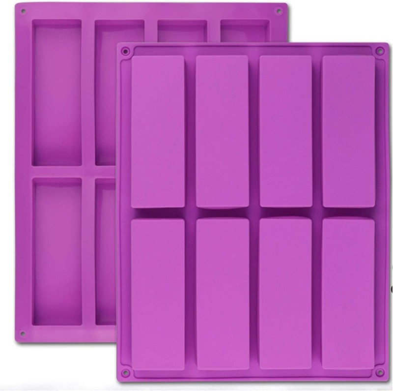 ROTDAM Large Rectangle Silicone Mold 2 PCS 10.5x 8.35x 0.8 Inch, Purple