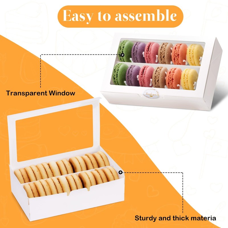 20 Pack Macaron Boxes with Window - 7.3x4.6x2 in Macaron Packaging Containers... gallery