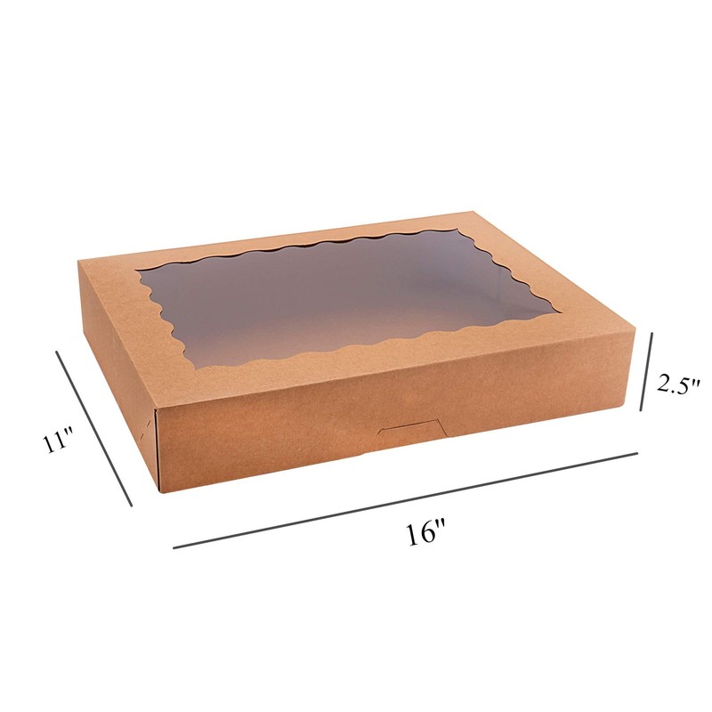 20 Pack Bakery Boxes Window 16x11x2.5" Hold 12 Donuts AutoPopup Large Brown gallery