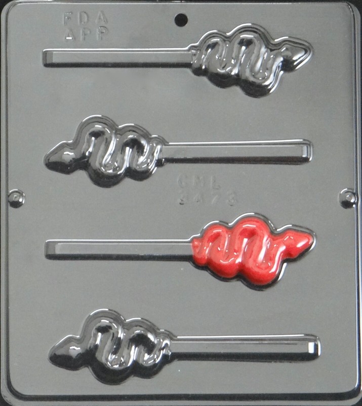 Snake Lollipop Chocolate Candy Mold 3473 (4 cavity mold) Halloween NEW