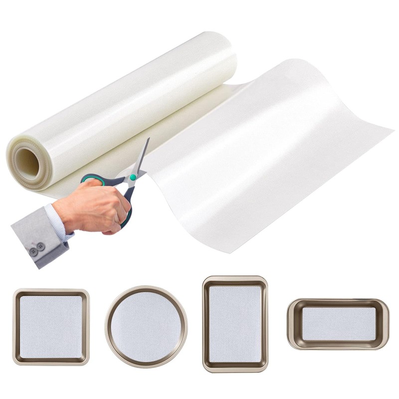 Silicone Baking Mat Roll, Cut to Size Mat, 12″L x 1.8″W, White Clear