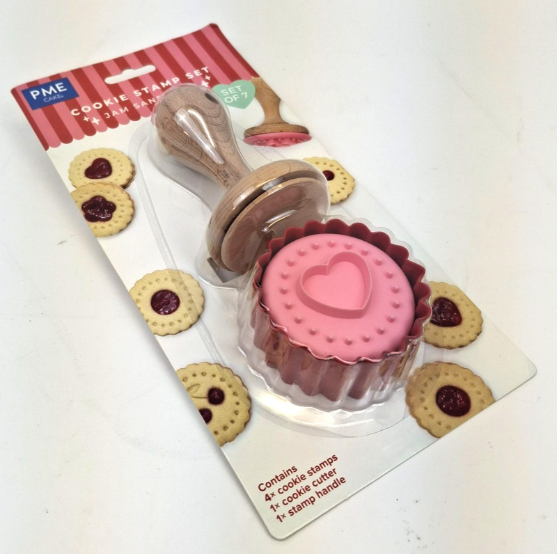 Cookie Stamp Set PME Cake 4 Stamps and 1 Cutter New Sealed gallery