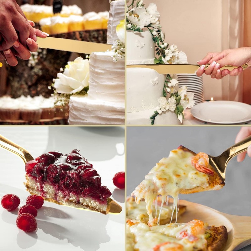 Cake Cutting Set for Wedding, Elegant Cake Knife and Server Set with Thickened gallery