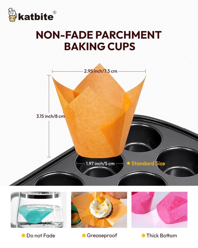 Tulip Cupcake Liners 200 PCS Muffin Baking Cups Wrapper Party Wedding Birthday gallery
