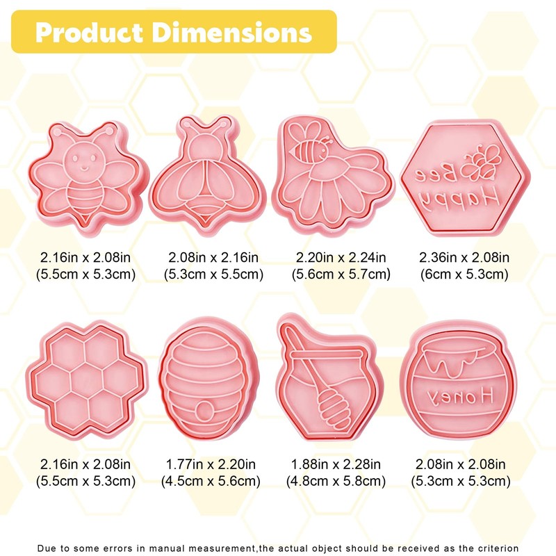 8 Pieces Cute Honey Bee Cookie Cutters,Bee Festival Theme Cookie Cutters Cart... gallery
