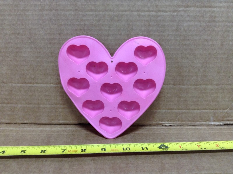 10 Cavity Valentine Heart Shaped Silicone Chocolate Treats Mold Wax Melts Ice