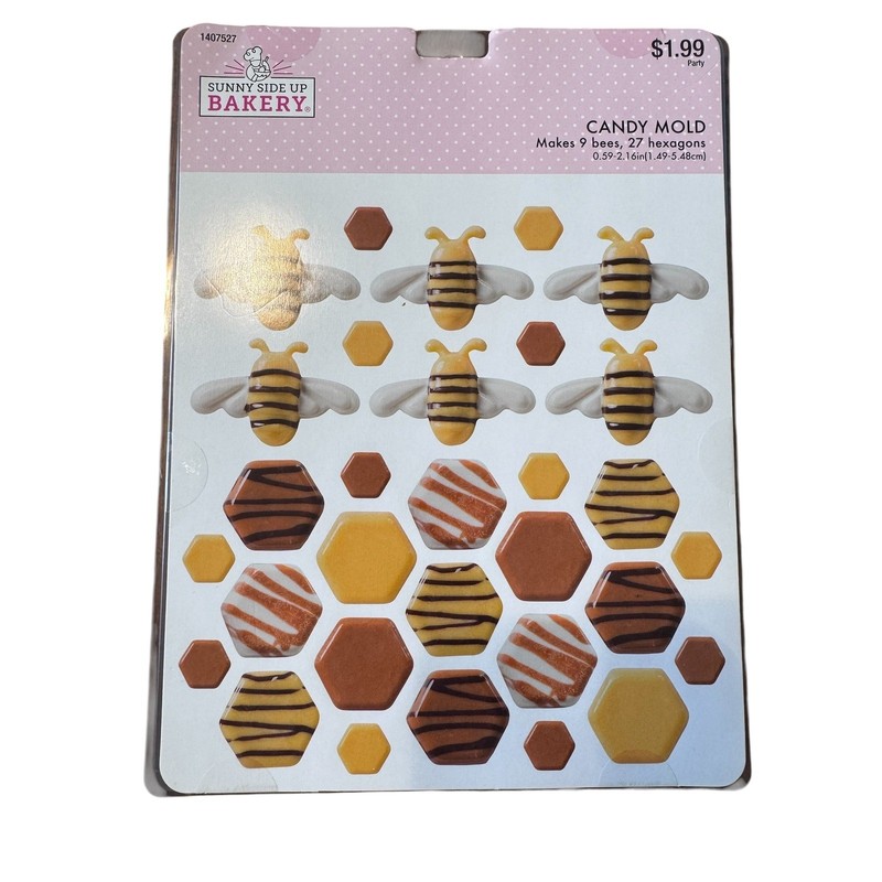 Wilton Sunny Side Up Bakery Clear Candy Mold Lot of 4 Bees & Swirls DIY Baking gallery