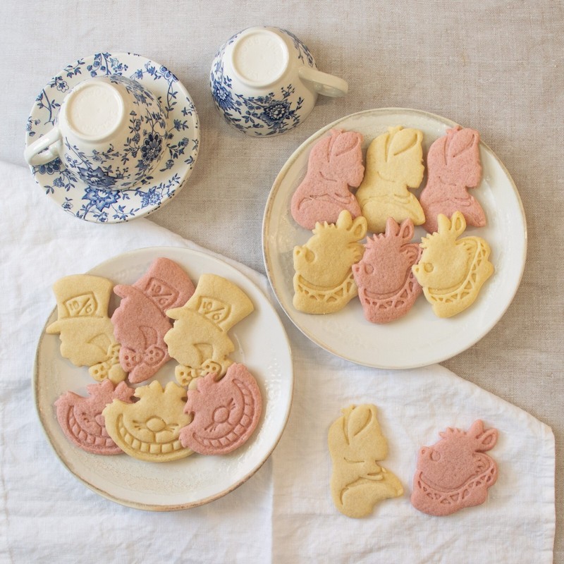 Set of 4 Alice's Adventures in Wonderland Cookie Cutters - mad hatter tea party gallery