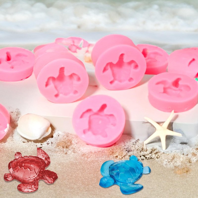 Sea Turtle Molds, 6 PCS 3D Animal Silicone Molds Small Resin Molds Tortoise Maki gallery
