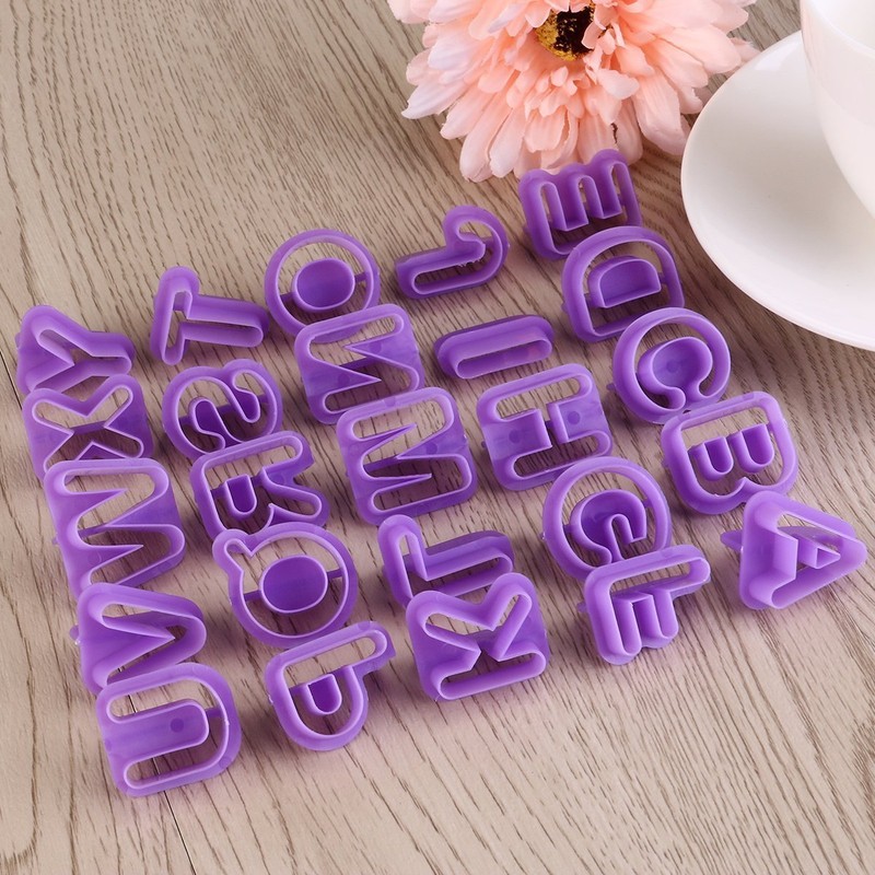 40 Pcs Alphabet Number Fondant Cake Decorating Set - Icing Cutter Mold Mould Kit gallery