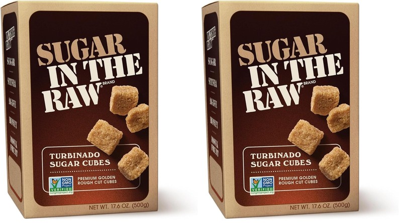 Sugar In The Raw Granulated Turbinado 25 Count (17.6 oz) (Pack of 2), golden