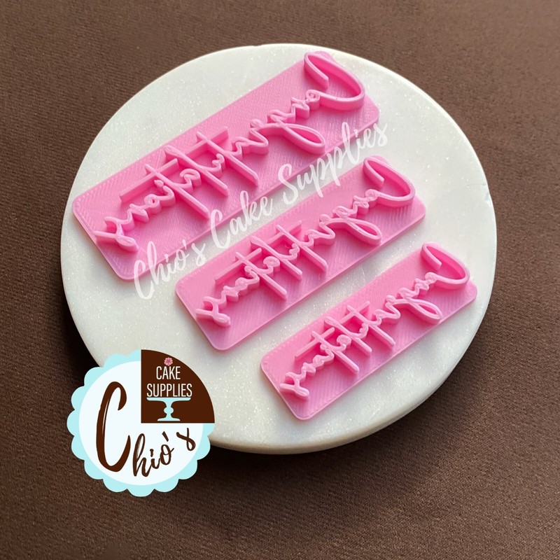 “Congratulations” word Fondant Embosser Stamp, 3 sizes