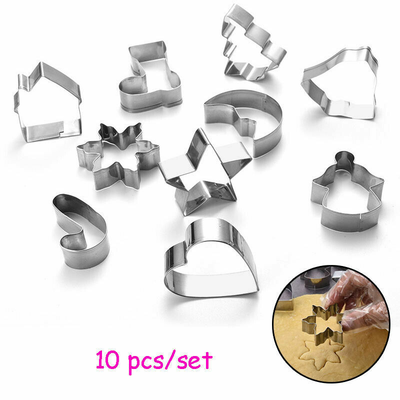 10 Pcs Cookware Crafts Christmas Cookie Cutters Biscuit Mould Cake Adorn Baking gallery