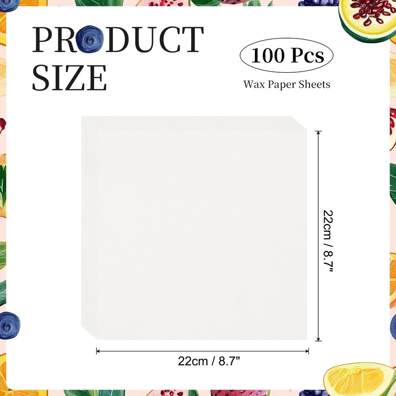 100 Pcs Wax Paper Sheets, 8.7 x 8.7" Square Wrapping Paper, White gallery