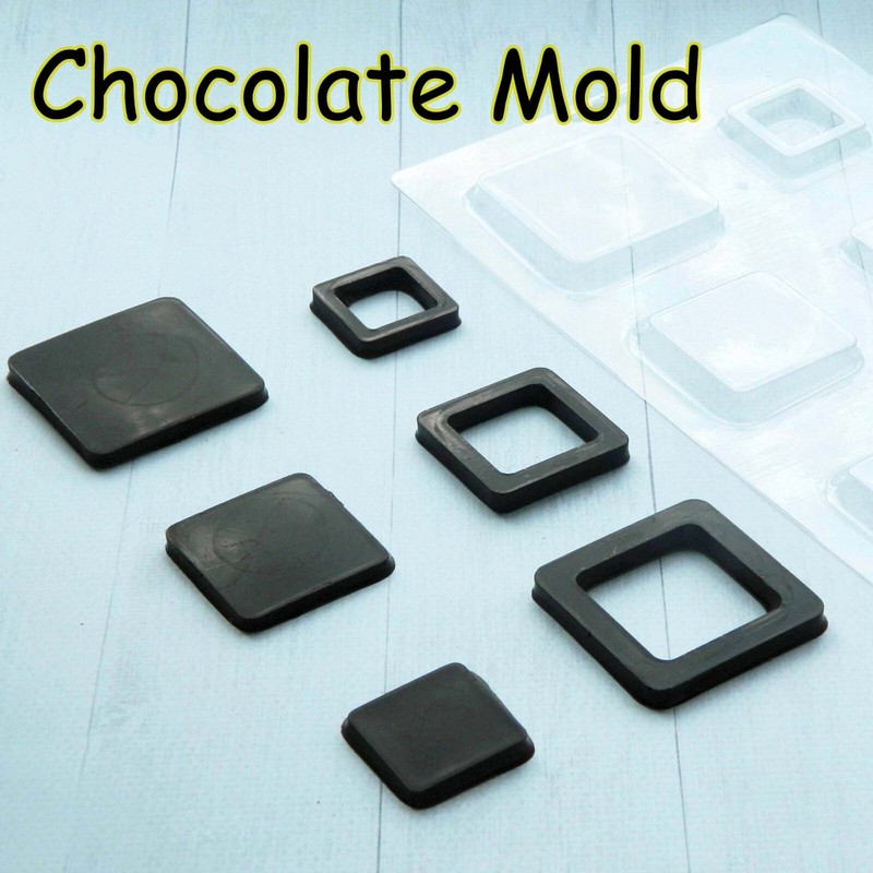Squares 1 Chocolate Candy Mold, Plaster, Plastic Soap Mold