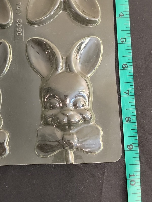 Easter Bunny Rabbit Peter Cottontail Face Chocolate Candy Lollipop Plastic Mold gallery