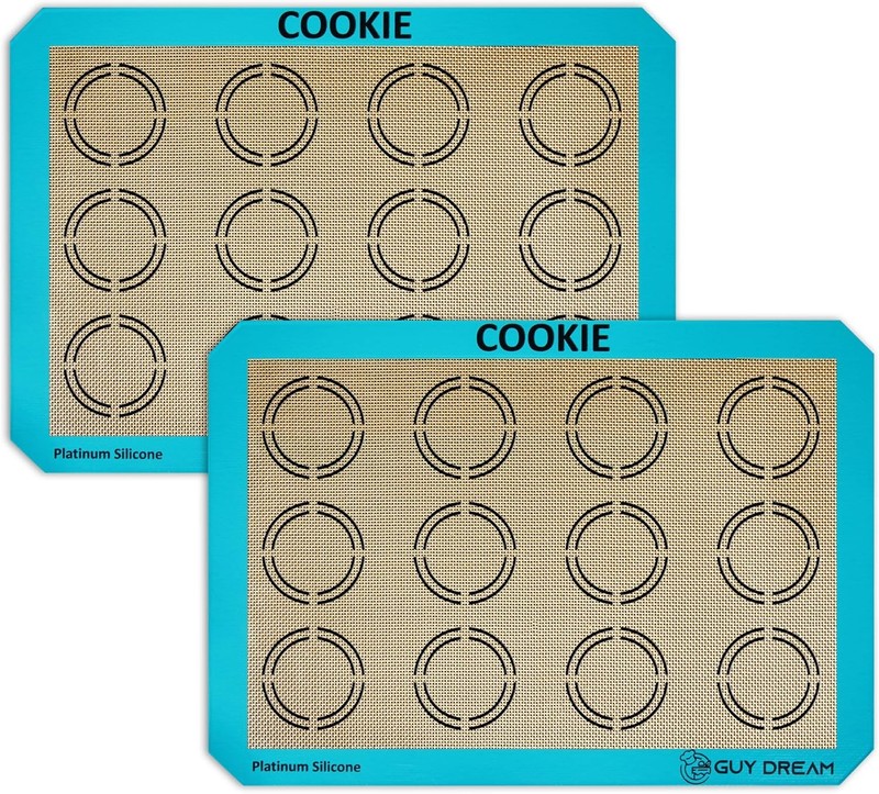 GUYDREMAT 2PCs Silicone Baking Mat with Measurements for Cookies – 16 1/2” x 11
