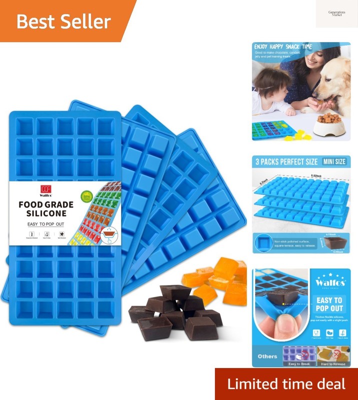 Mini Square-Terrace Silicone Chocolate Molds 50 Cavities – Non Stick Silicone…