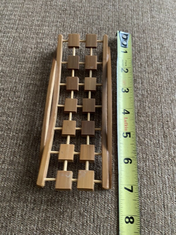 BAMBOO OSHIBORI TRAY HOLDER BOAT JAPAN SUSHI MEAL VINTAGE TOWEL HOLDER gallery