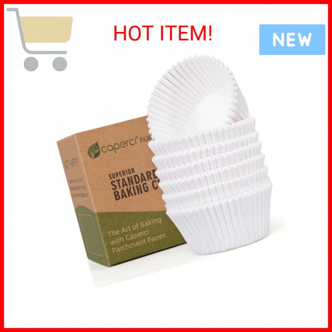 Caperci 225pcs White Parchment Cupcake Liners – Standard Muffin Liners Baking Cu