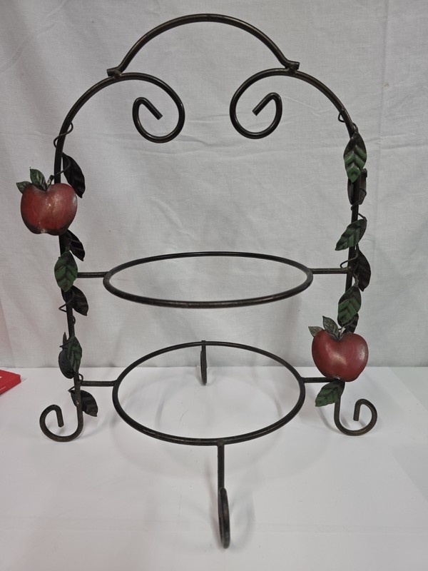 Vintage 2 Tier Wrought Iron Pie Stand
