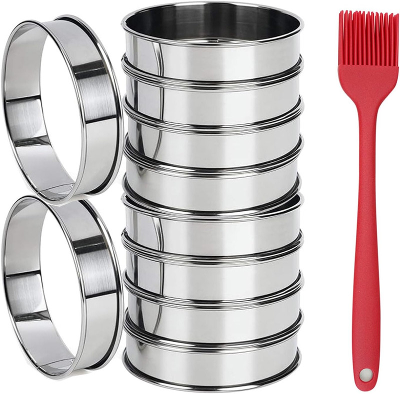 10Pcs Cookie Rings for Baking Cooking English Muffin Crumpet Rings Stainless Ste gallery