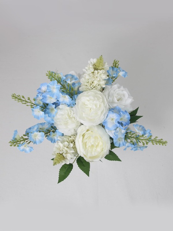 Rinlong 1Pc Baby Blue Bridesmaids Bridal Bouquet Artificial Delphinium Wedding gallery