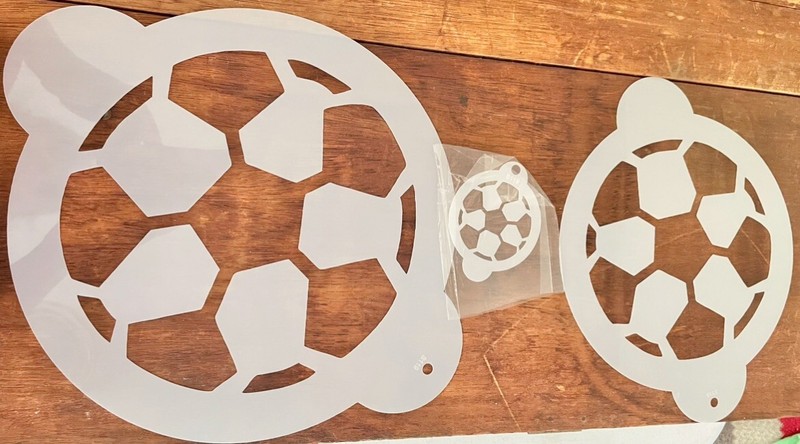 3 Soccer Balls Laser Cut Cookie Stencil Cake Decorating Lot Of Graduated Sizes