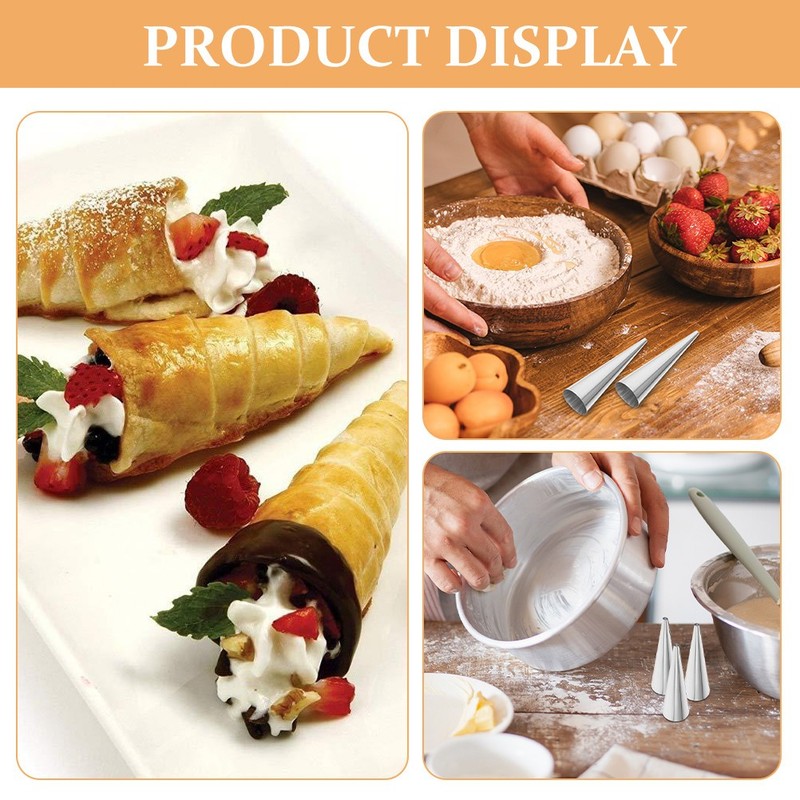 6Pcs Reusable Stainless Steel Tubular Croissant Molds for Bread and Pastries gallery
