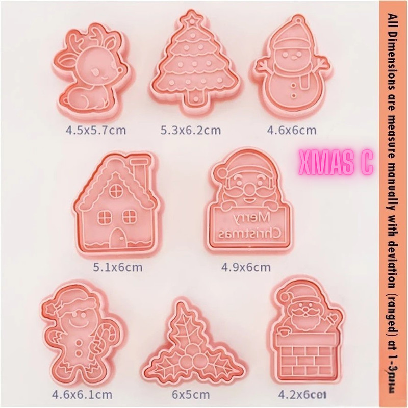 Christmas Design Cookies Cutter Festive Shape Holiday Baking Food Grade Plastic gallery
